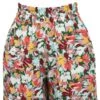 Calla Floral Explosion Viscose Elasticated Paperbag Shorts