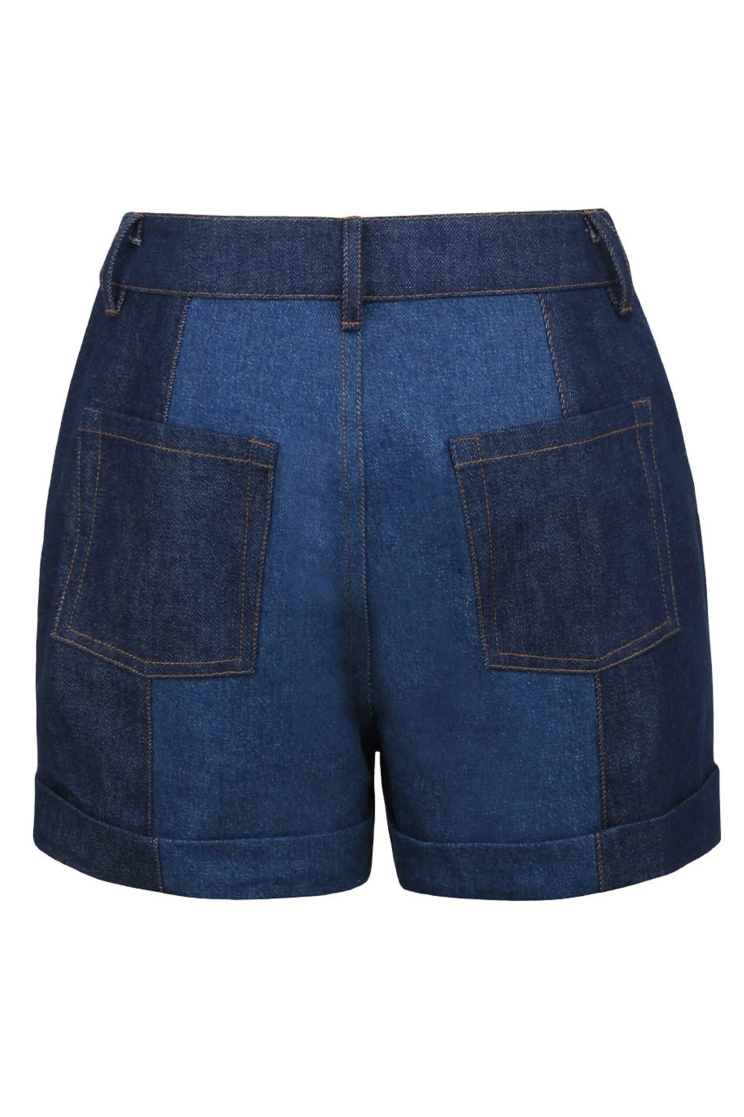 Freesia Blue Denim Two Tone Shorts 2 Freesia Blue Denim Two Tone Shorts - Image 2