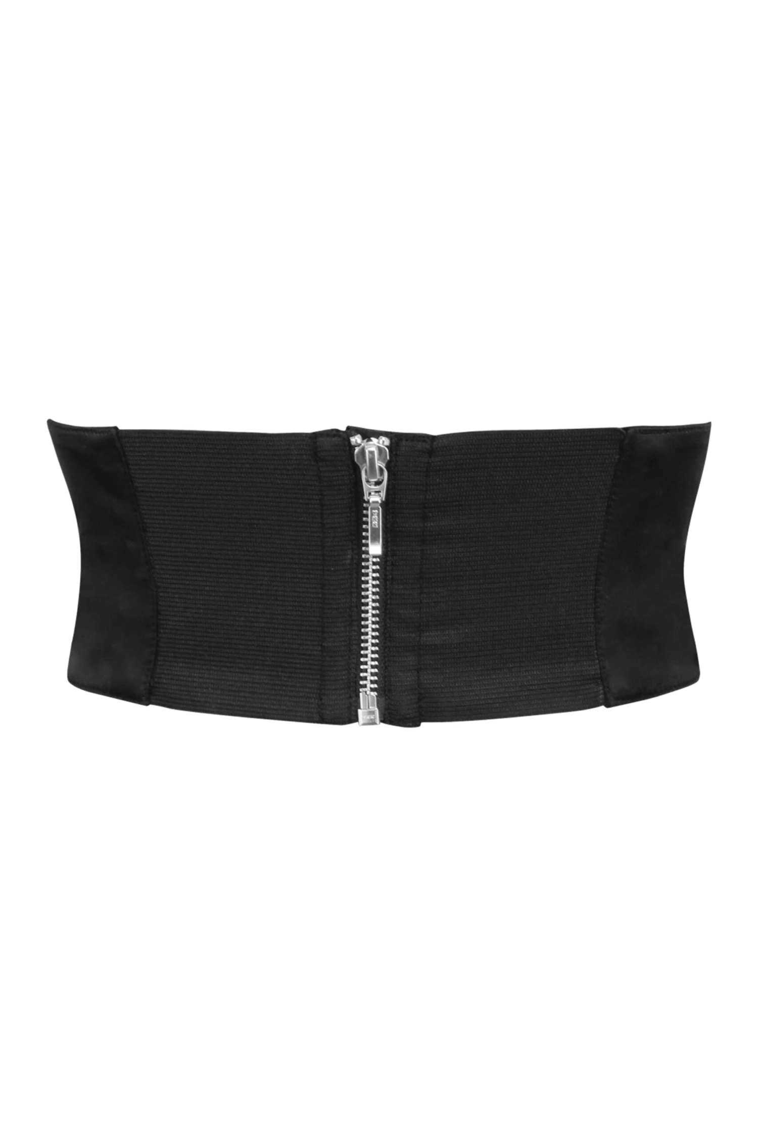Black Satin Front Tie Corset Inspired Belt 2 Black Satin Front Tie Corset Inspired Belt - Image 2