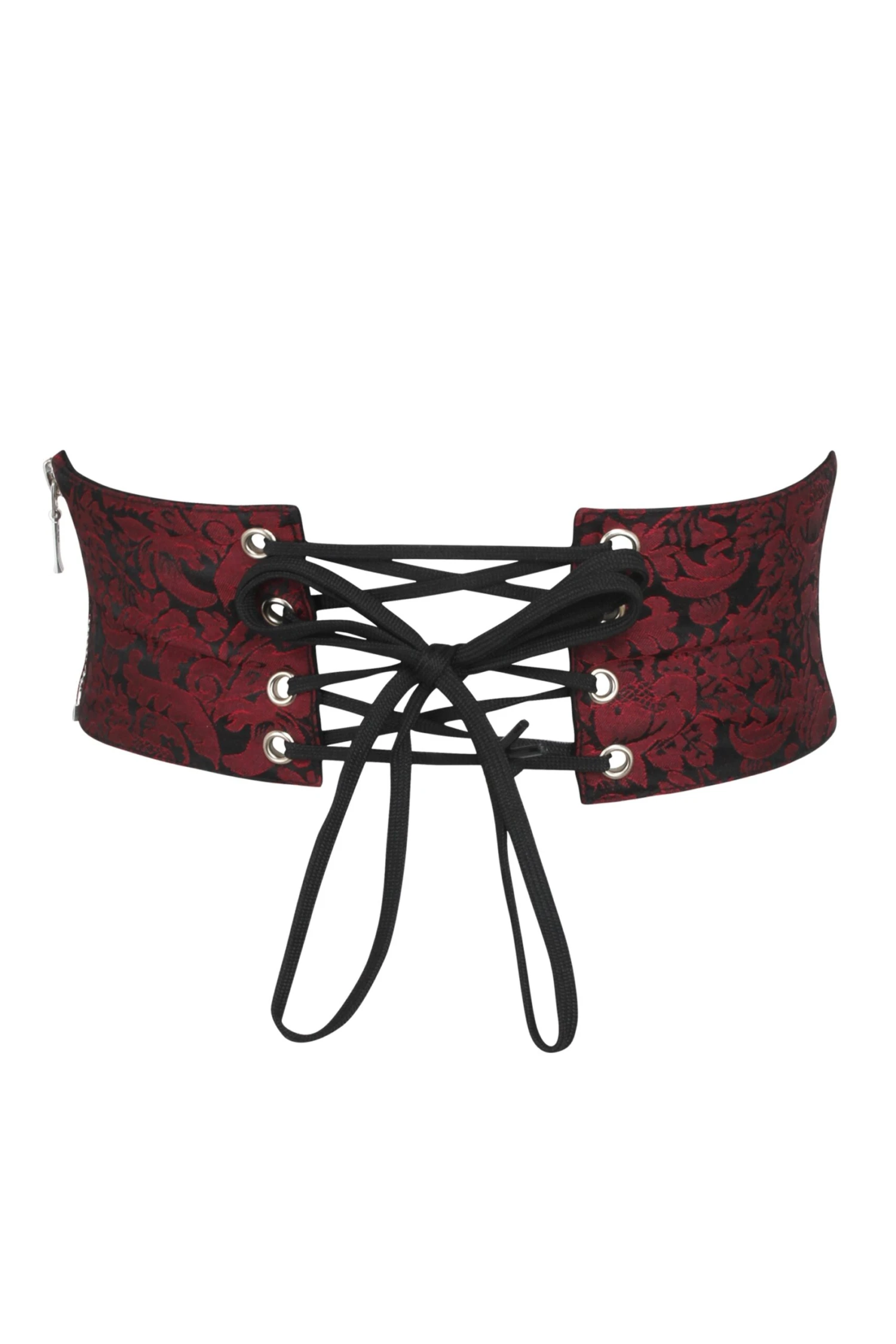 Maroon Brocade Corset Inspired Belt 2 Maroon Brocade Corset Inspired Belt - Image 2