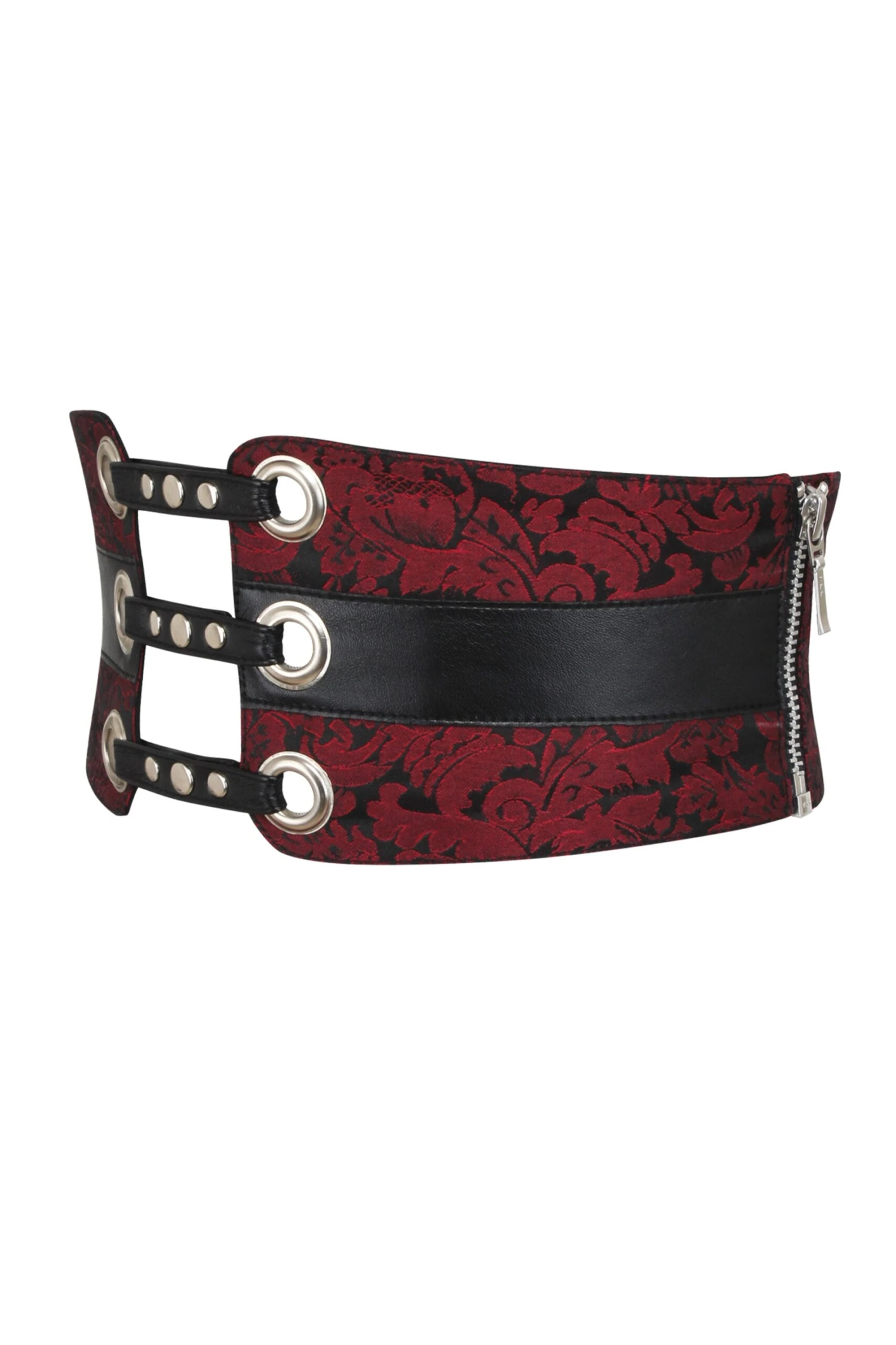 Maroon Brocade Corset Inspired Belt 3 Maroon Brocade Corset Inspired Belt - Image 3