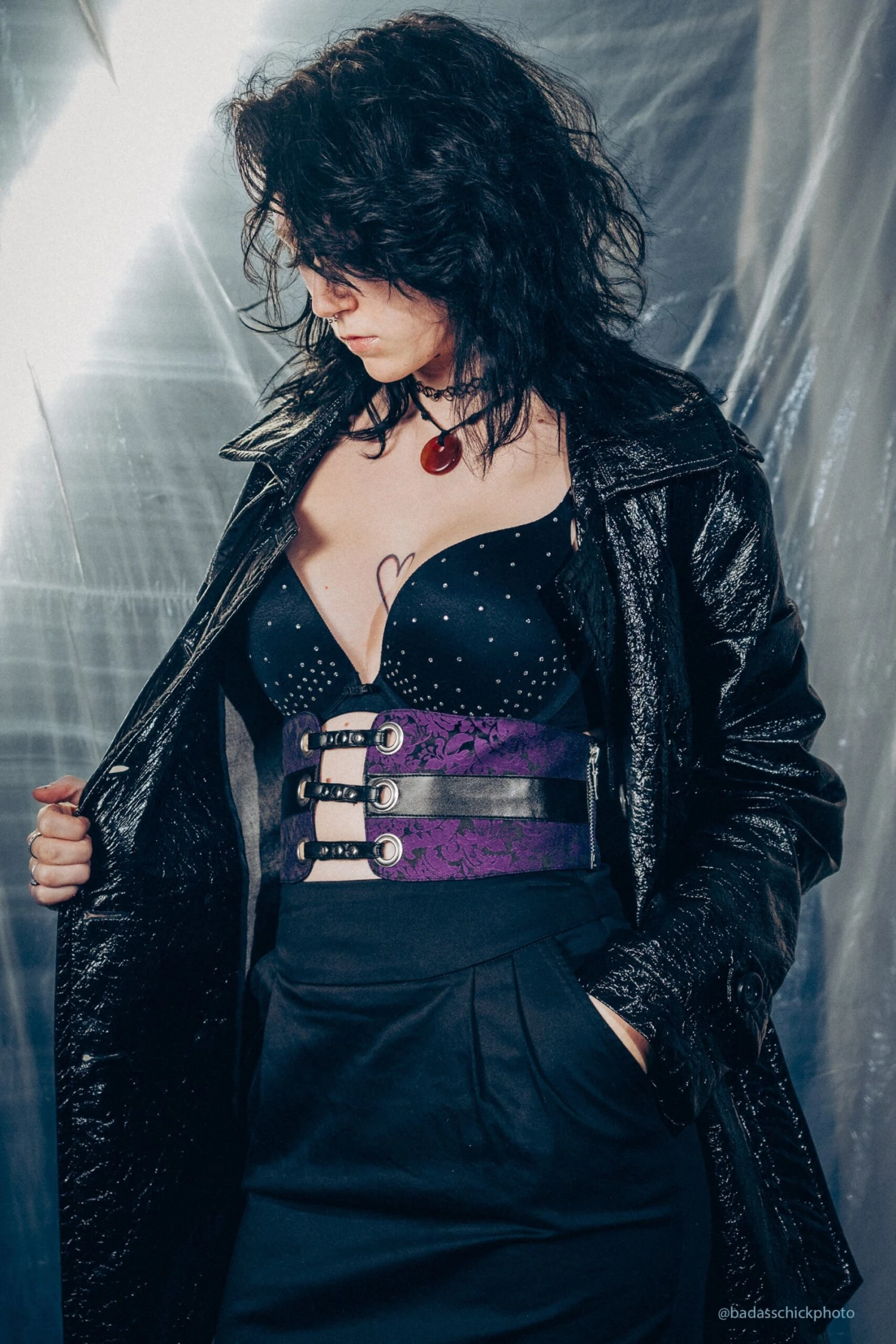 Purple Brocade Corset Inspired Belt 3 Purple Brocade Corset Inspired Belt - Image 3