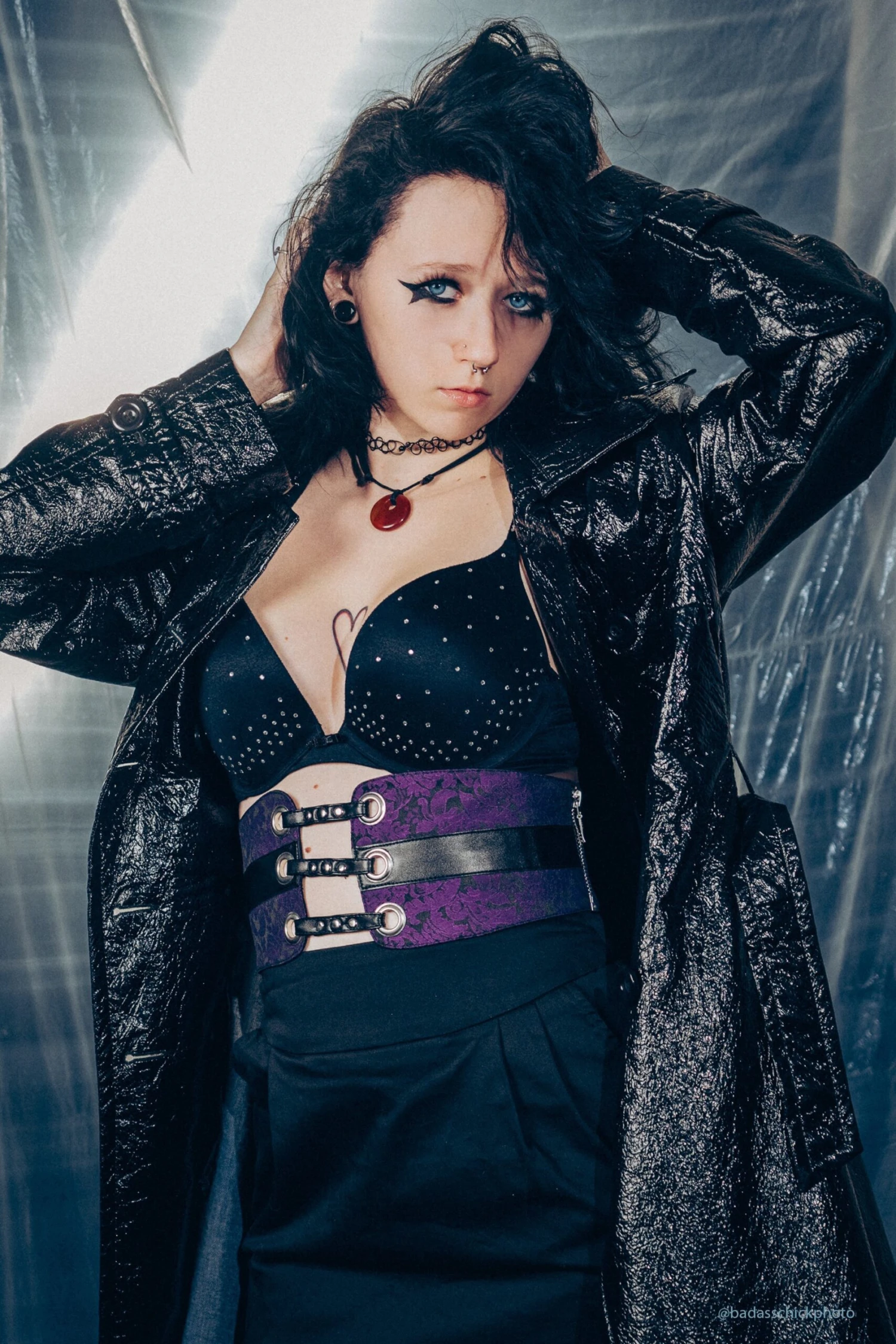 Purple Brocade Corset Inspired Belt 2 Purple Brocade Corset Inspired Belt - Image 2