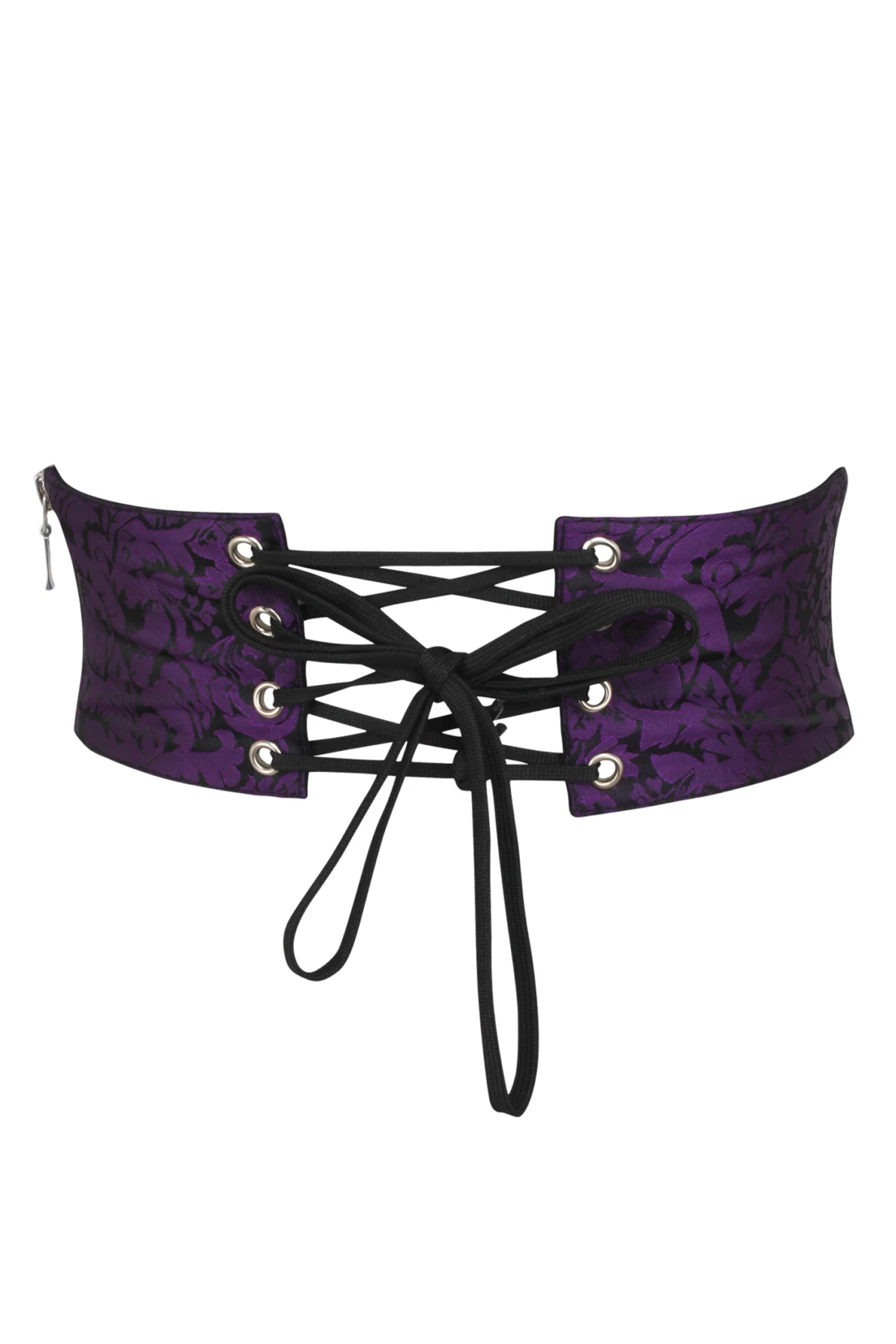 Purple Brocade Corset Inspired Belt 4 Purple Brocade Corset Inspired Belt - Image 4