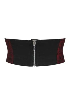 Maroon Brocade And PVC Corset Inspired Belt -Corset Story SC 20922