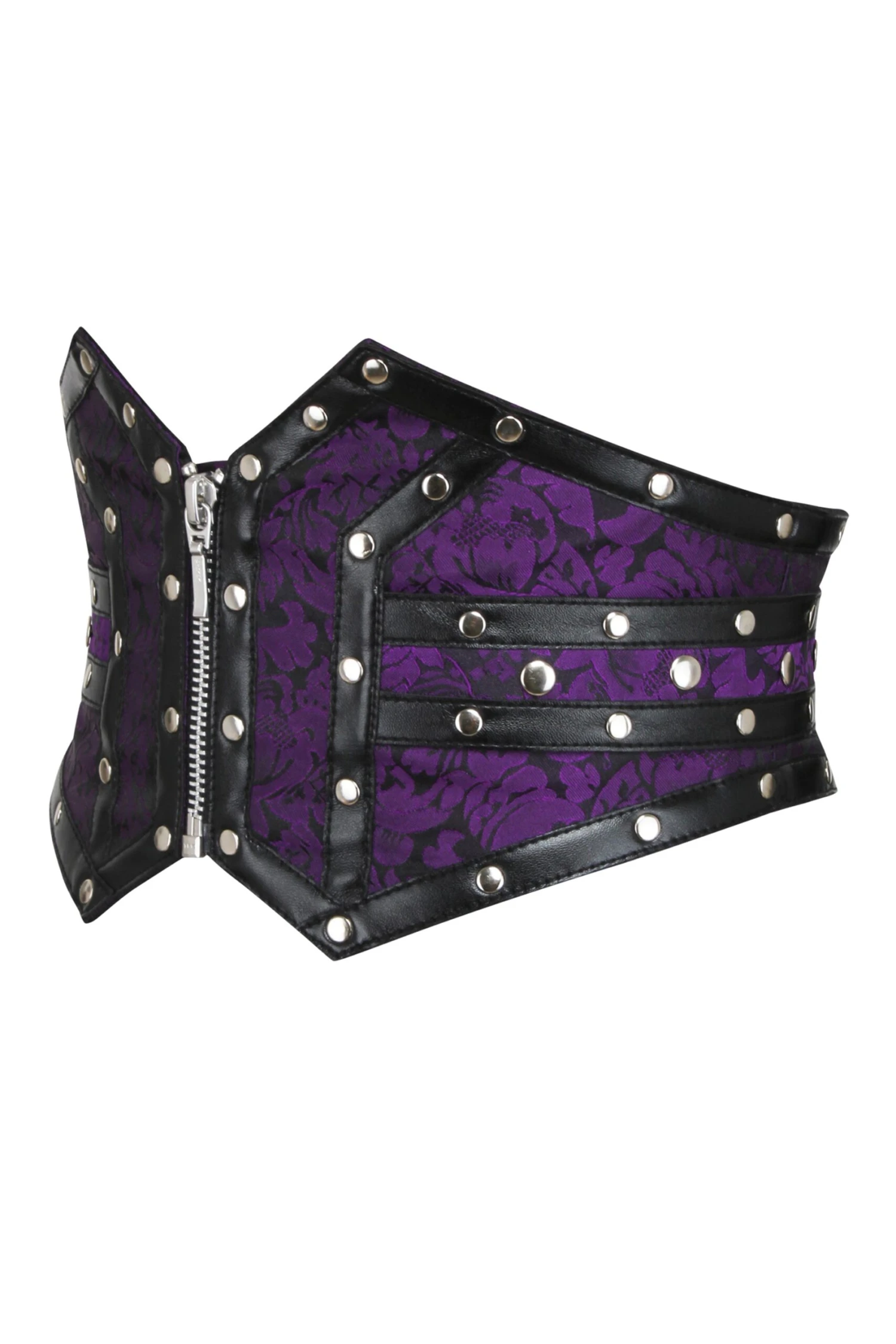 Purple Studded Brocade & PVC Corset Inspired Belt 3 Purple Studded Brocade & PVC Corset Inspired Belt - Image 3