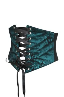 Turquoise Satin & Lace Overlay Corset Inspired Belt -Corset Story SC 21243 b3945248 4b8b 4ba3 80e2 fff288643a5a