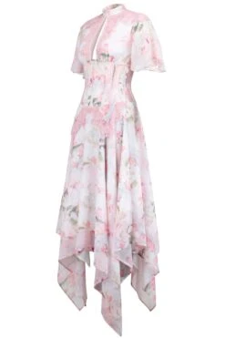 Floral Pink Full Steel Boned Corset Dress -Corset Story SDS011 2