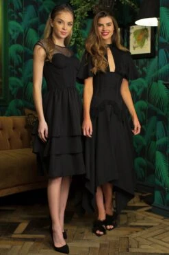 Black Corset Dress With Mesh Sleeves 13 Black Corset Dress With Mesh Sleeves -Corset Story SDS014 5