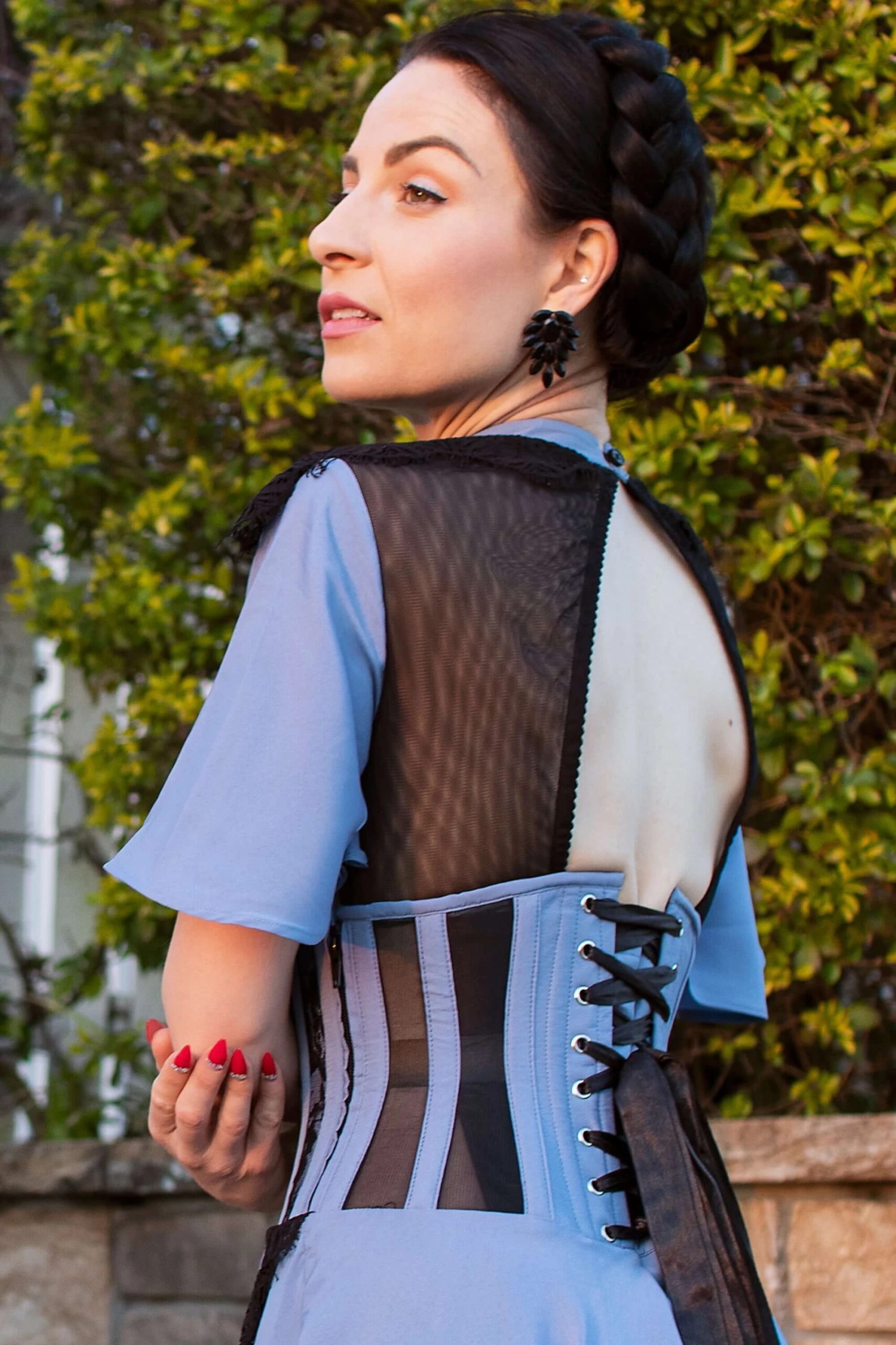 Baby Blue Corset Dress With Lace Trim 10 Baby Blue Corset Dress With Lace Trim - Image 10