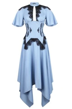 Baby Blue Corset Dress With Lace Trim 21 Baby Blue Corset Dress With Lace Trim -Corset Story SDS017 3