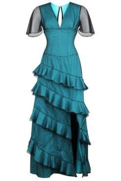 Net Overlay Corset Dress