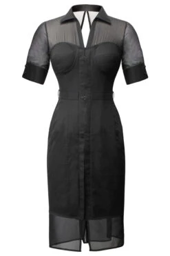 Black Corset Shirt Dress