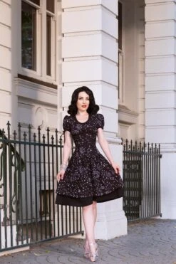 Black Astronomy Print Corset Dress -Corset Story SDS027 December 2020 website 2