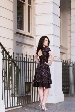 Black Astronomy Print Corset Dress -Corset Story SDS027 December 2020 website 3