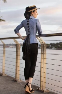 Powder Blue Corset Shirt -Corset Story SST007 September 2020 website 1