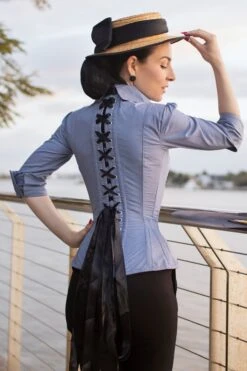 Powder Blue Corset Shirt -Corset Story SST007 September 2020 website 3