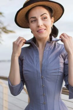 Powder Blue Corset Shirt -Corset Story SST007 September 2020 website 5