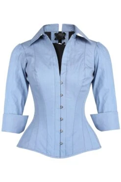 Powder Blue Corset Shirt