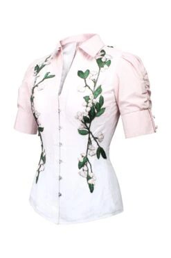 Pink And White Elasticated Corset Shirt 5 Pink And White Elasticated Corset Shirt -Corset Story SST0123