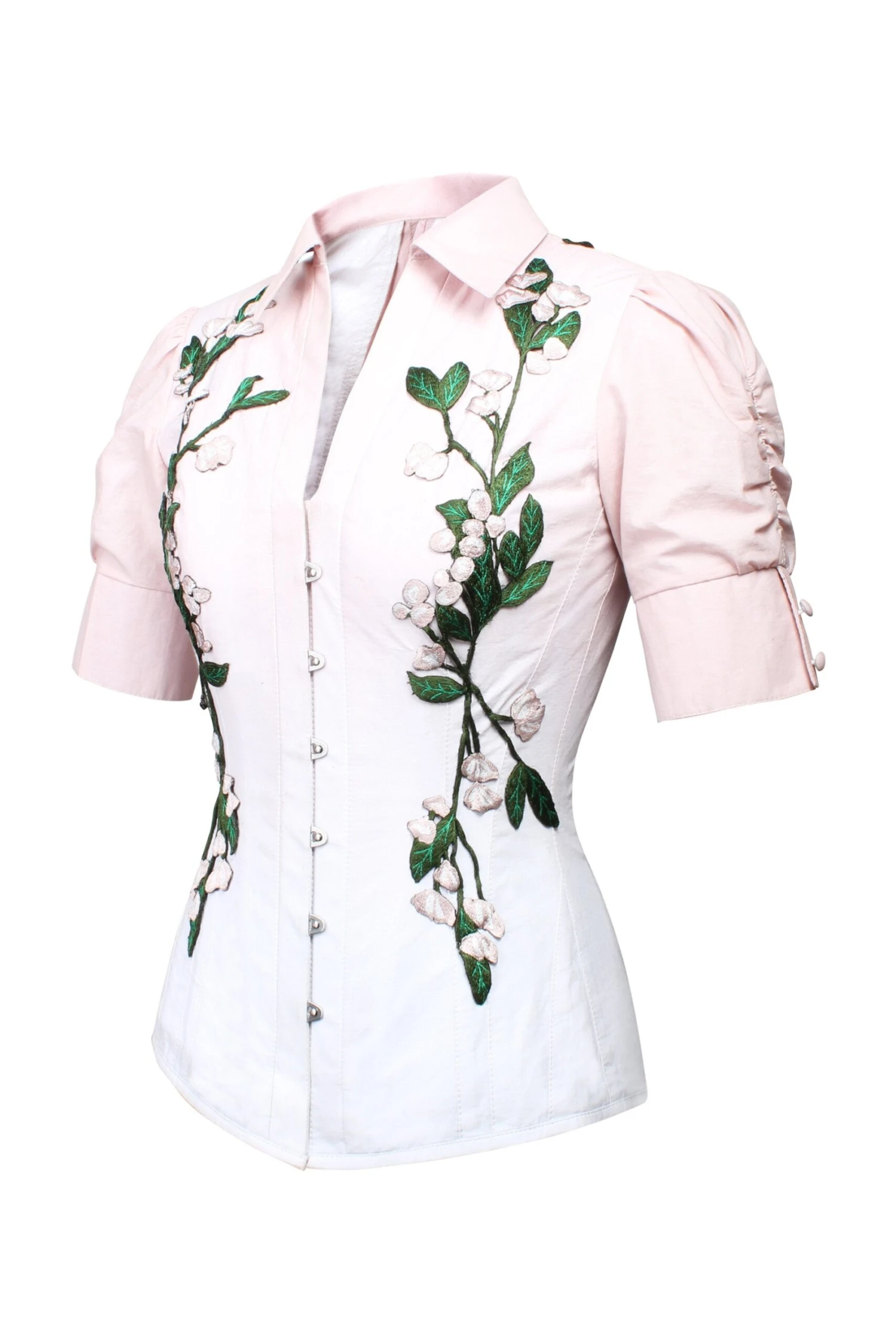 Pink And White Elasticated Corset Shirt 3 Pink And White Elasticated Corset Shirt - Image 3