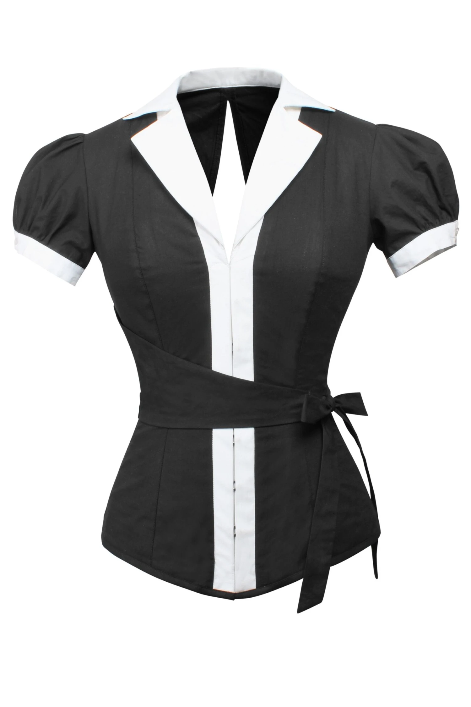 Black And White Monochrome Corset Shirt 3 Black And White Monochrome Corset Shirt - Image 3