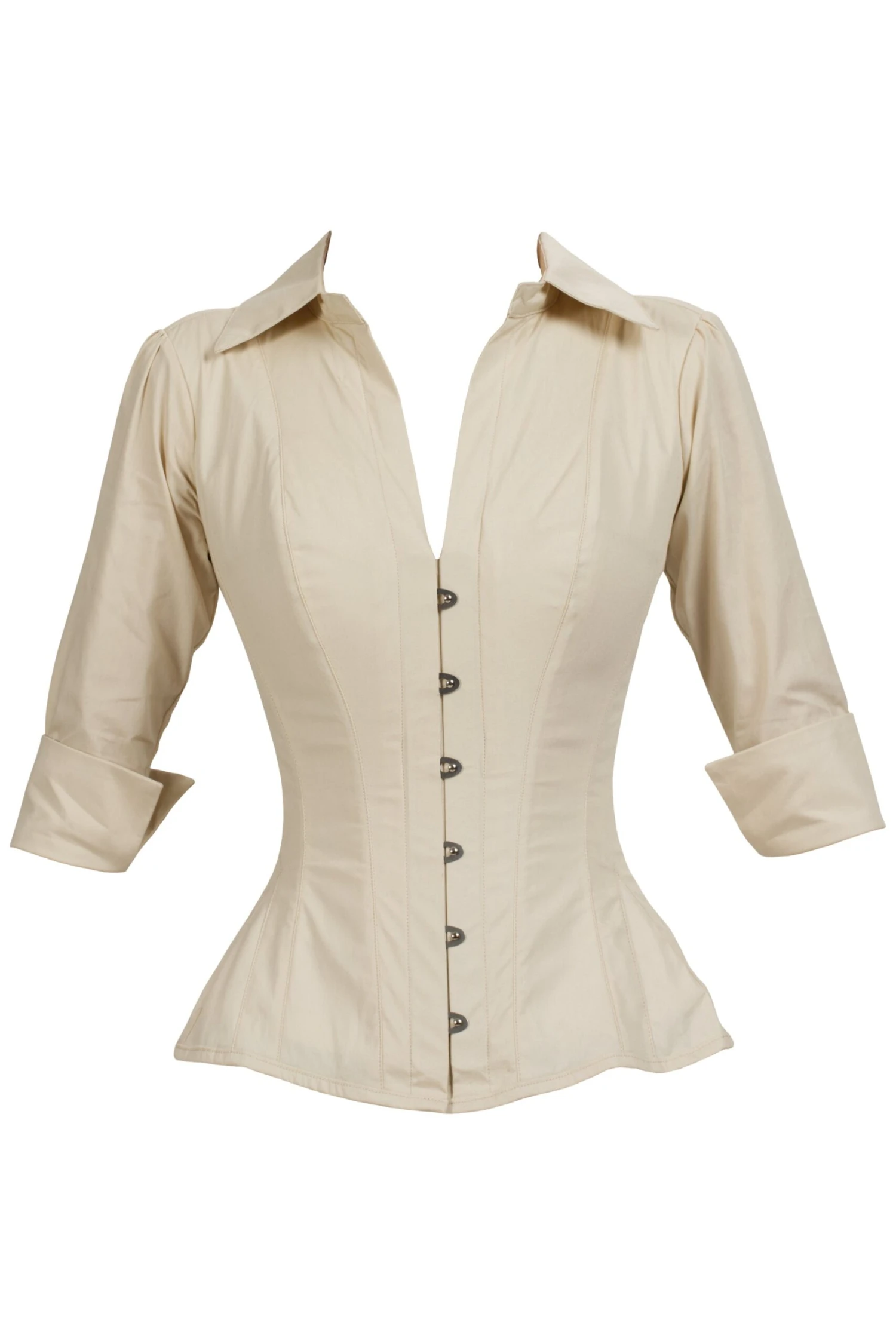 Champagne Cotton Corset Shirt 1 Champagne Cotton Corset Shirt