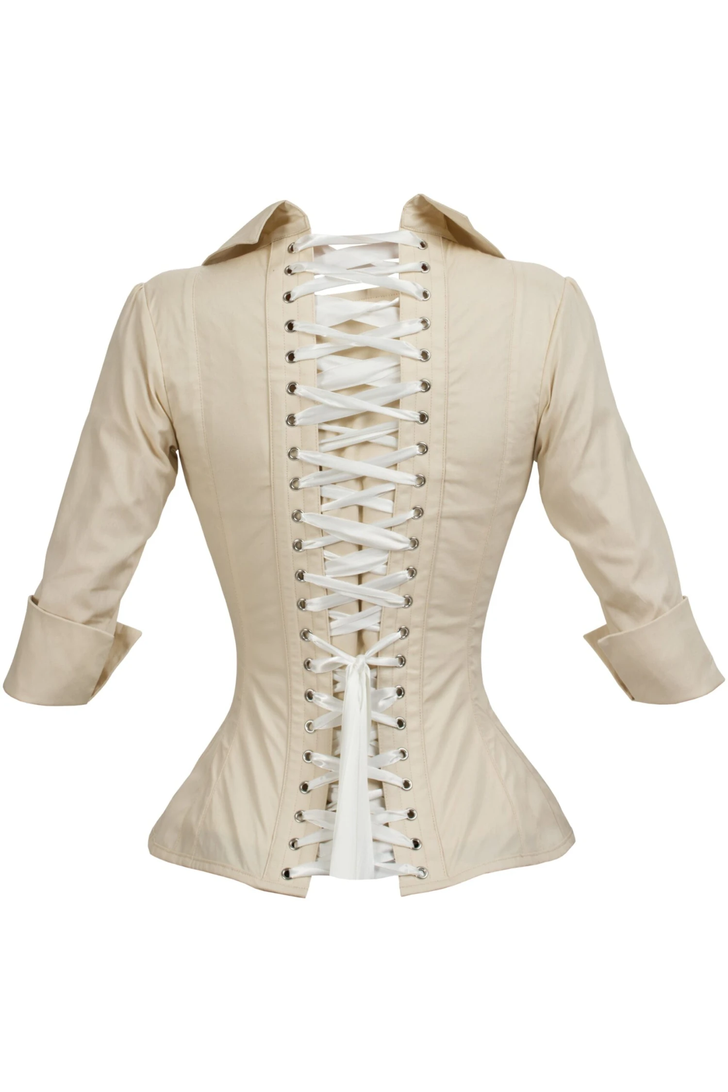 Champagne Cotton Corset Shirt 2 Champagne Cotton Corset Shirt - Image 2