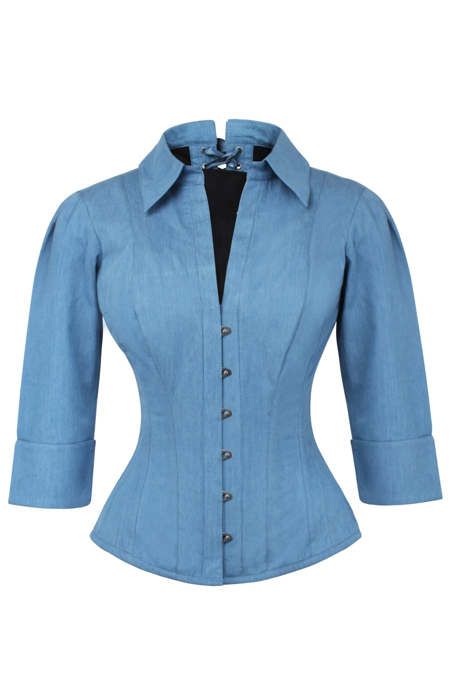 Tailored Denim Corset Shirt 2 Tailored Denim Corset Shirt - Image 2