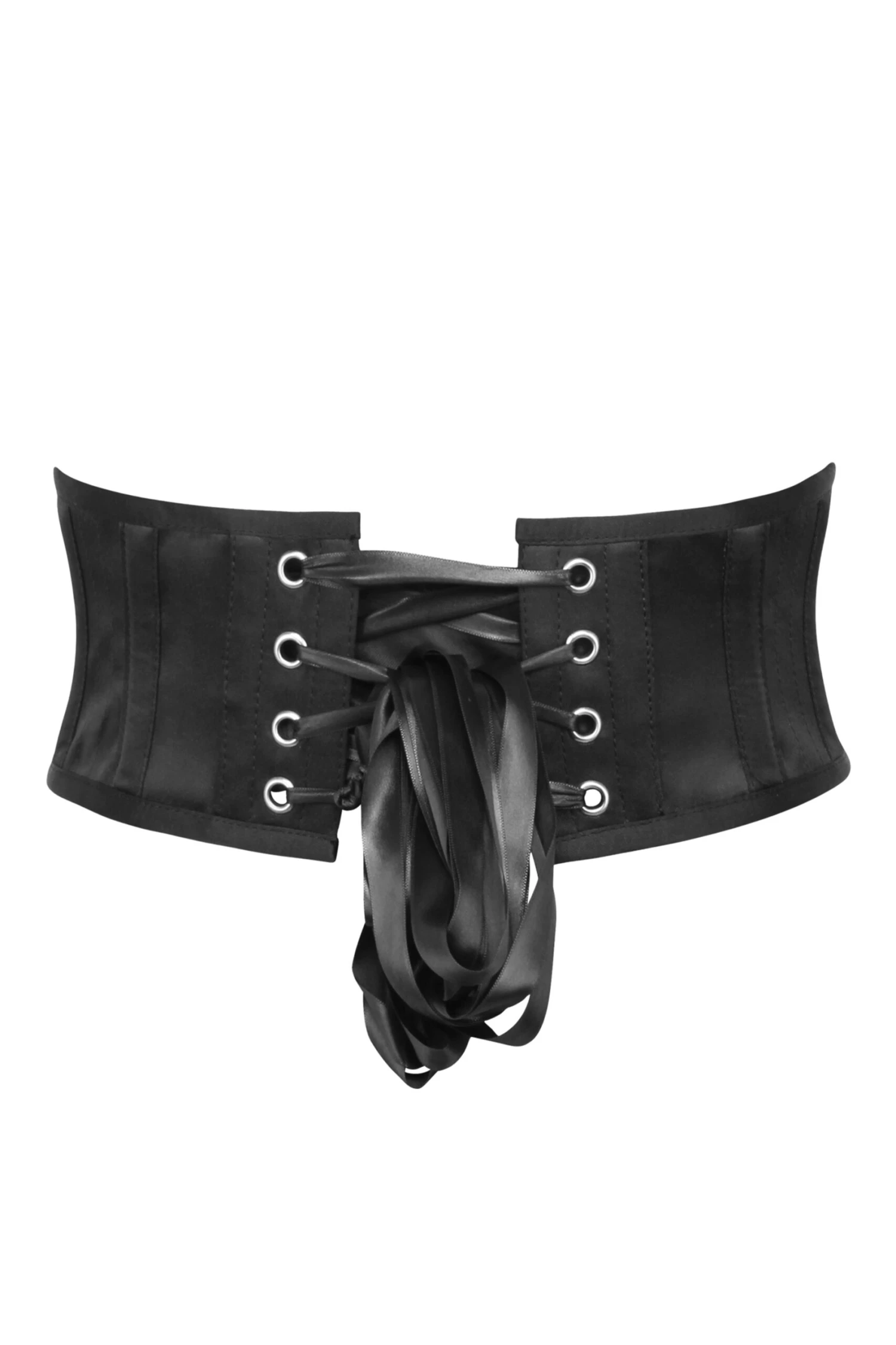 Black Satin Waspie Belt 2 Black Satin Waspie Belt - Image 2