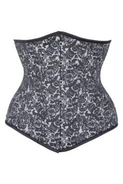 Beautiful Silver Waist Training Underbust Corset- Longline