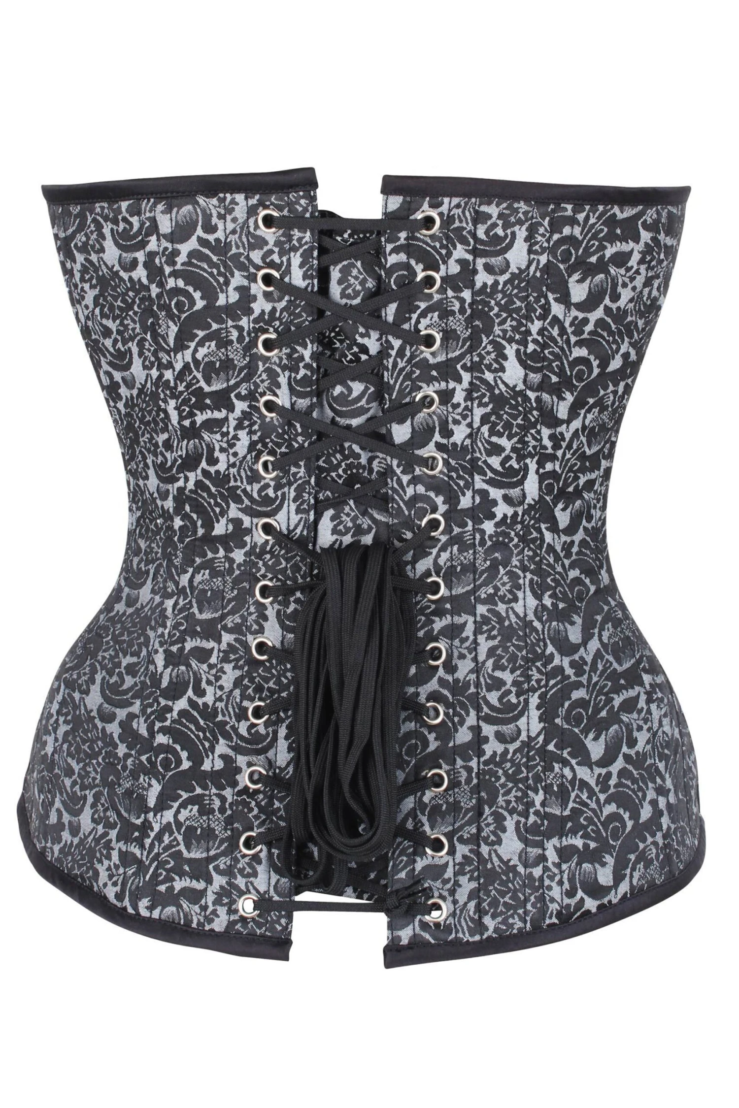 Silver Brocade Expert Waist Training Overbust Corset 2 Silver Brocade Expert Waist Training Overbust Corset - Image 2