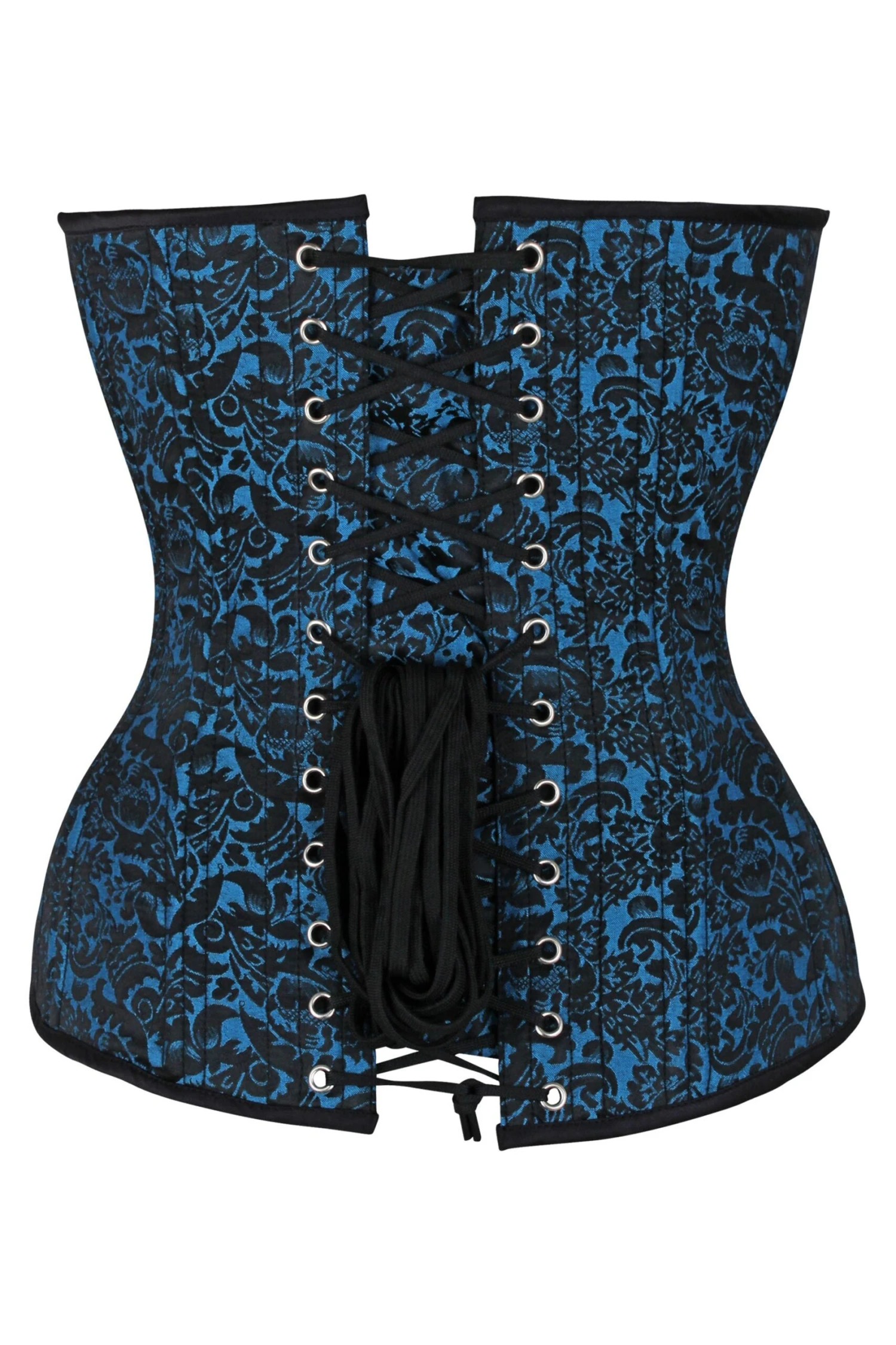 Expert Waist Training Overbust Corset In Turquoise Brocade 2 Expert Waist Training Overbust Corset In Turquoise Brocade - Image 2