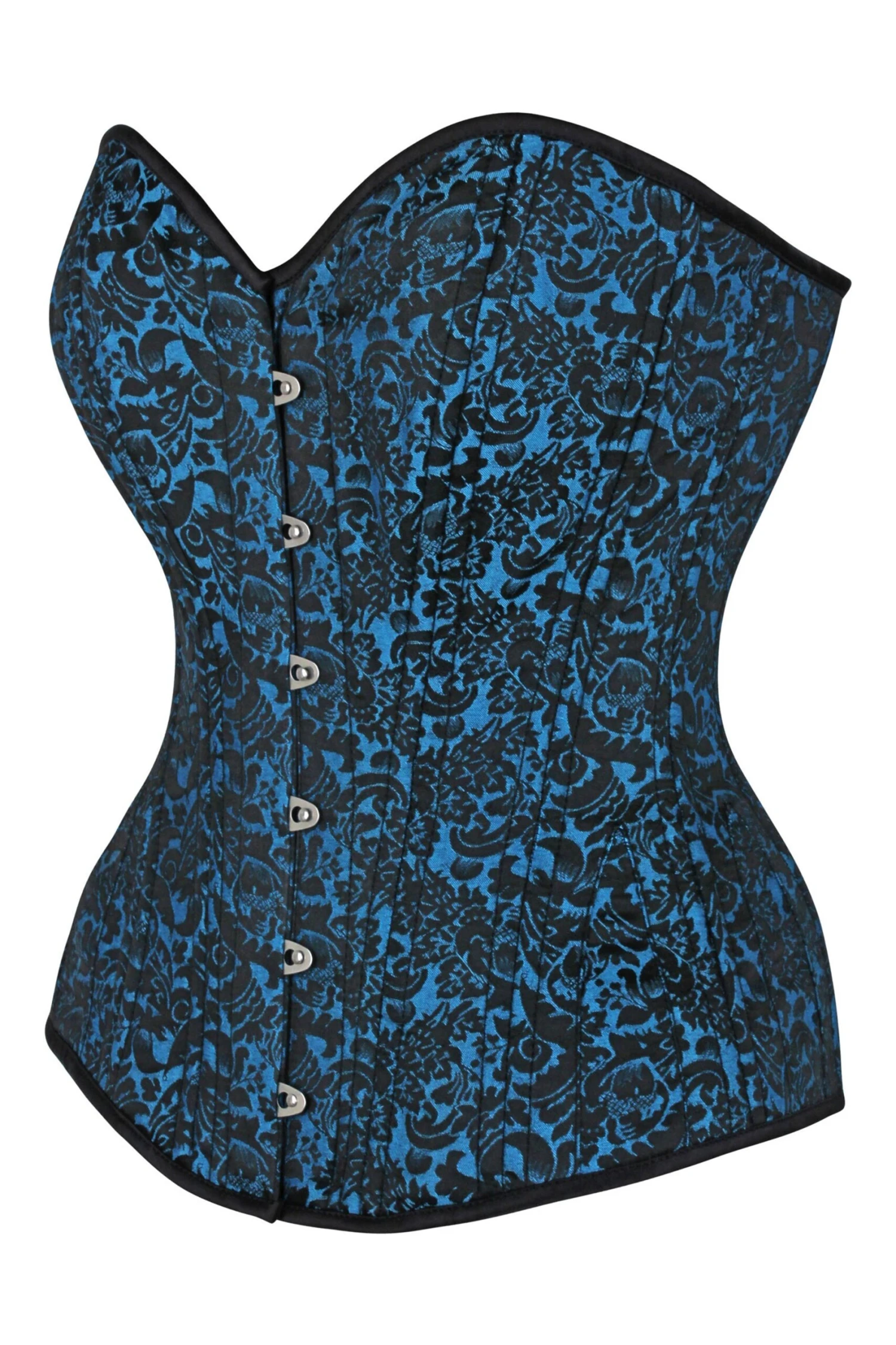 Expert Waist Training Overbust Corset In Turquoise Brocade 3 Expert Waist Training Overbust Corset In Turquoise Brocade - Image 3