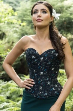 Ditsy Floral Printed Cotton Overbust Corset -Corset Story WT601 website 5