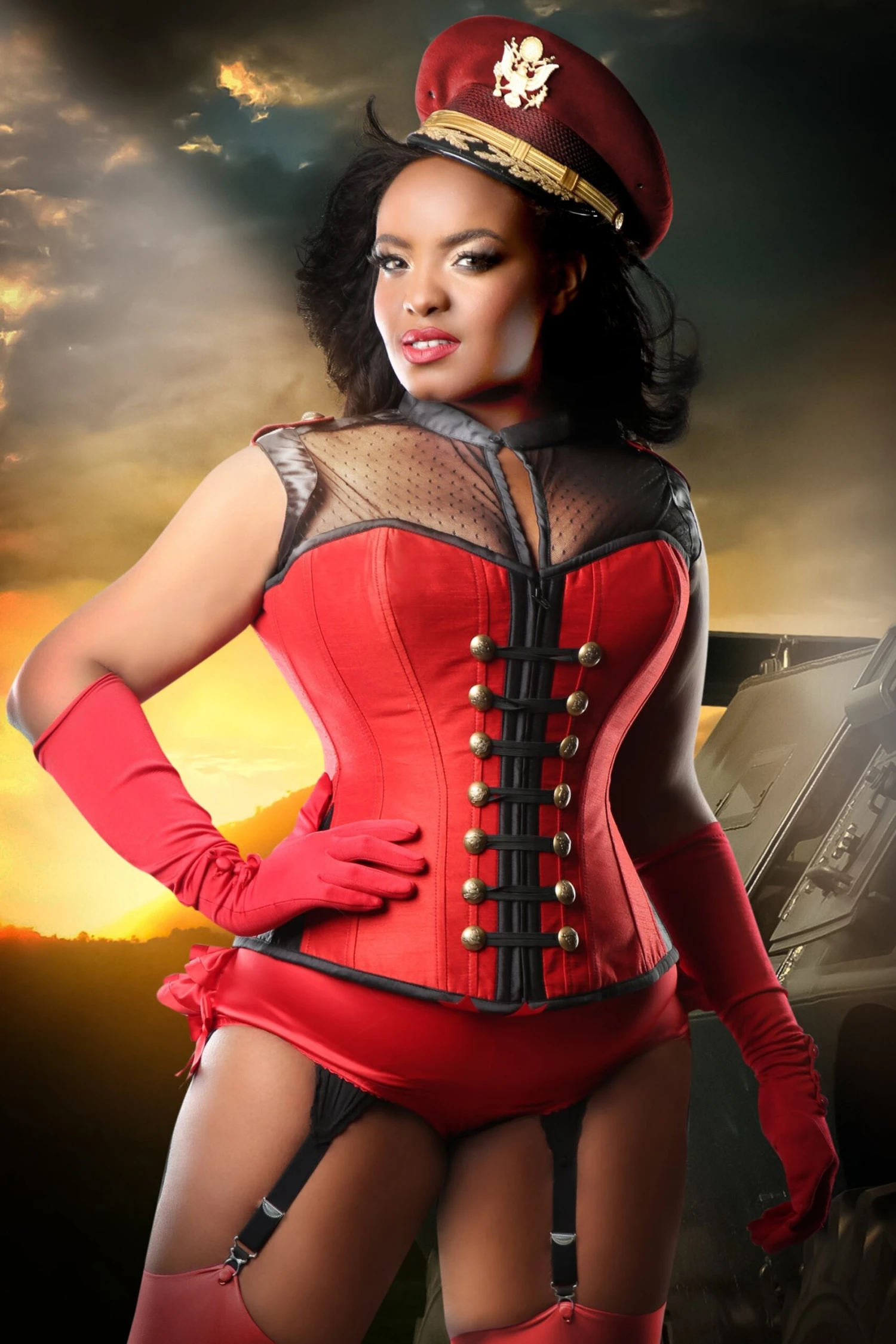 Military Inspired Corset Tunic Top 2 Military Inspired Corset Tunic Top - Image 2