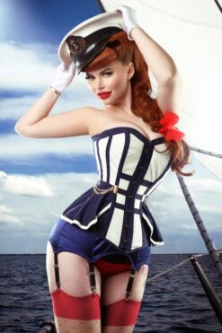 Naval Inspired Overbust Corset -Corset Story WTS214 Dollhouse March2021 website 1