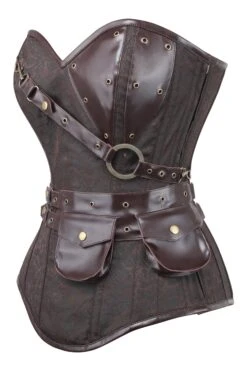 Brown Longline Steampunk Corset 5 Brown Longline Steampunk Corset -Corset Story WTS2223