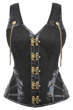 Black Steampunk Overbust With Shoulder Straps
