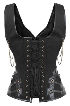 Black Steampunk Overbust With Shoulder Straps -Corset Story WTS2242