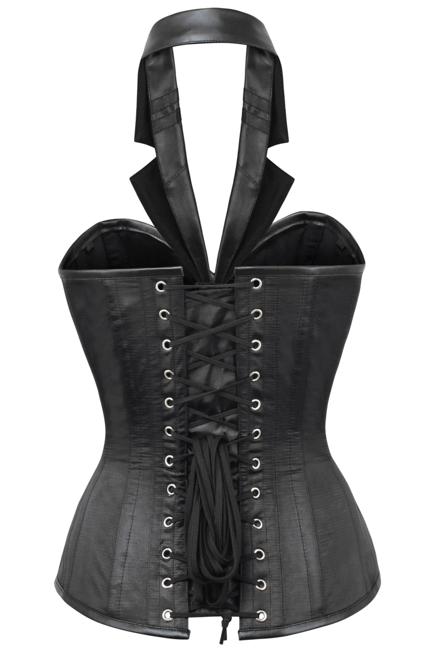 PVC Steampunk Halterneck Corset With Tuxedo Lapel 2 PVC Steampunk Halterneck Corset With Tuxedo Lapel - Image 2