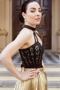 Black Mesh Overbust Lingerie Corset 22 Black Mesh Overbust Lingerie Corset -Corset Story WTS517 website 3