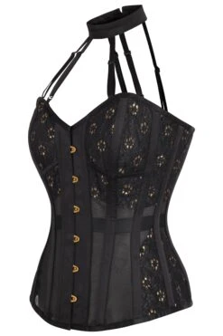 Black Mesh Overbust Lingerie Corset 15 Black Mesh Overbust Lingerie Corset -Corset Story WTS5173