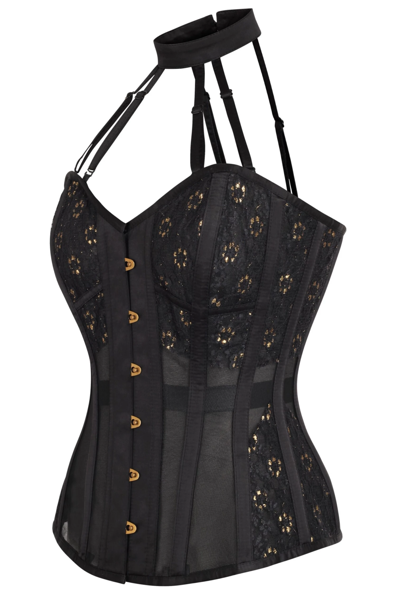 Black Mesh Overbust Lingerie Corset 4 Black Mesh Overbust Lingerie Corset - Image 4