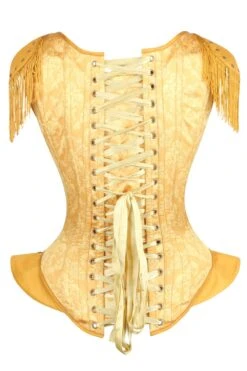 Golden Steampunk Underbust Corset With Hip And Shoulder Detail 9 Golden Steampunk Underbust Corset With Hip And Shoulder Detail -Corset Story WTS528 3