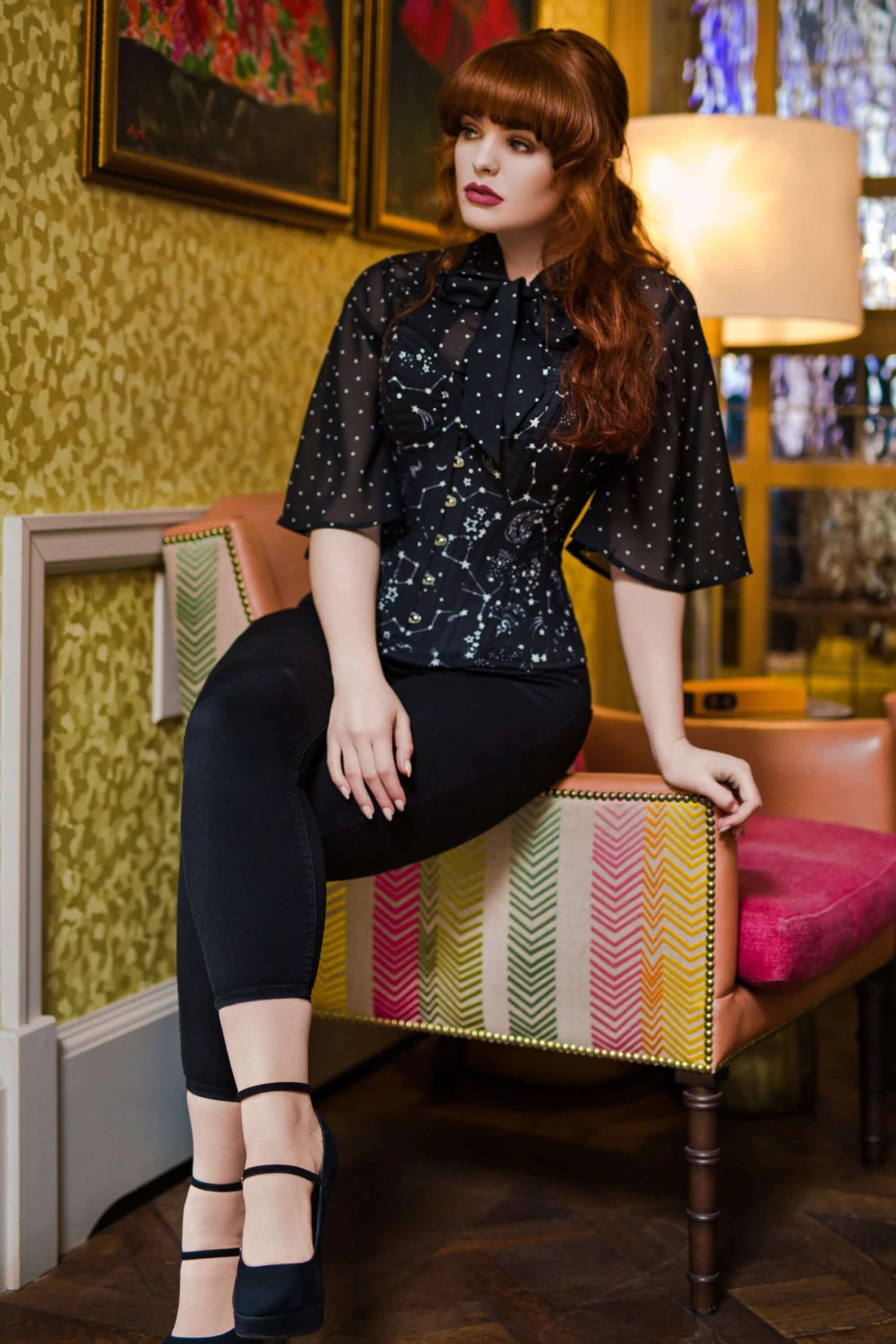 Astronomy Black Overbust Cotton Corset 3 Astronomy Black Overbust Cotton Corset - Image 3