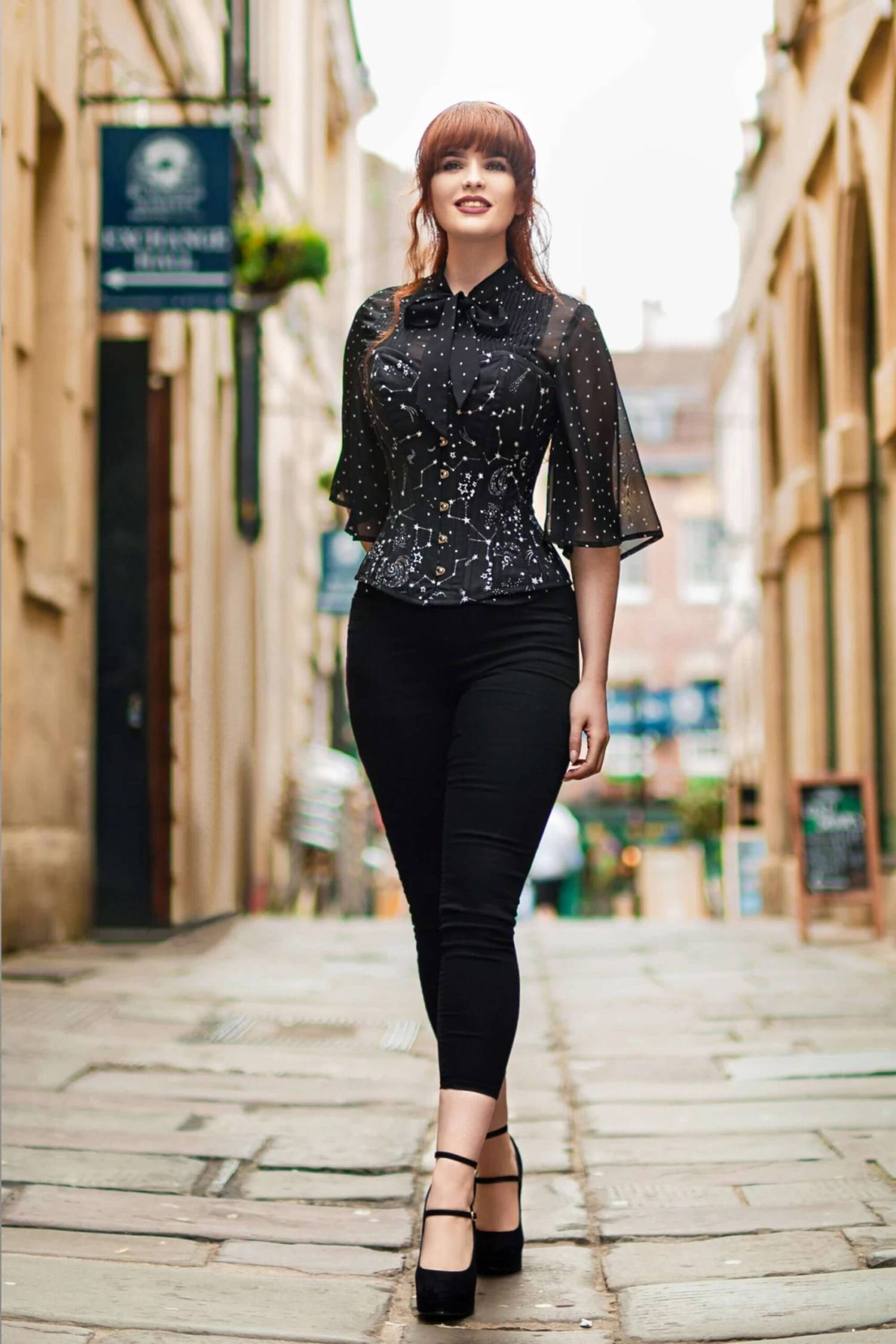 Astronomy Black Overbust Cotton Corset 2 Astronomy Black Overbust Cotton Corset - Image 2