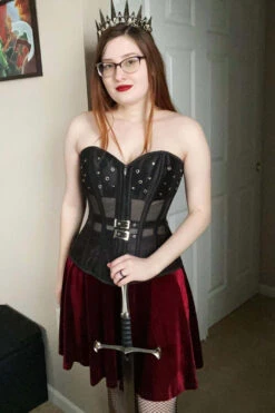 Black Mesh Corset With Front Zip -Corset Story WTS605 Customerpic June2021 1