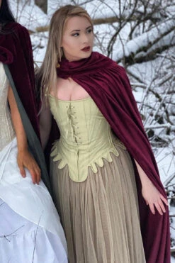 Historically Inspired 1600-1650 Cotton Overbust Corset -Corset Story WTS800 CustomerPic July2021