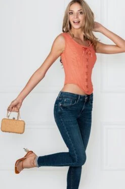 Historically Inspired 1650-1700 Coral Cotton Overbust Corset 6 Historically Inspired 1650-1700 Coral Cotton Overbust Corset -Corset Story WTS802 3